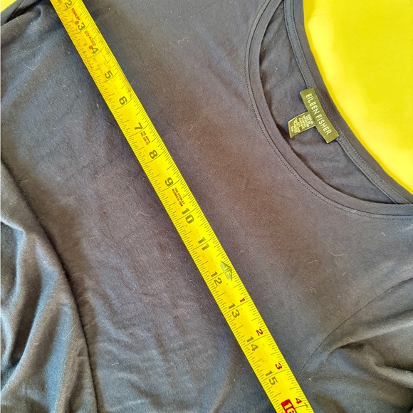 Eileen Fisher Jersey Flare Dress Viscose Blend Pockets Sz S Navy Blue Minimalist - Picture 9 of 11